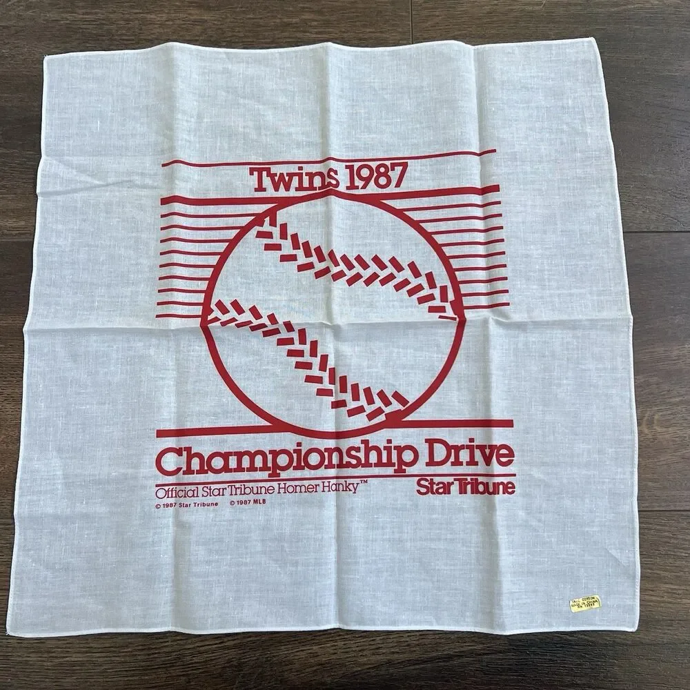 Vintage 1987 Minnesota Twins Homer Hanky Star Tribune Baseball Bandana